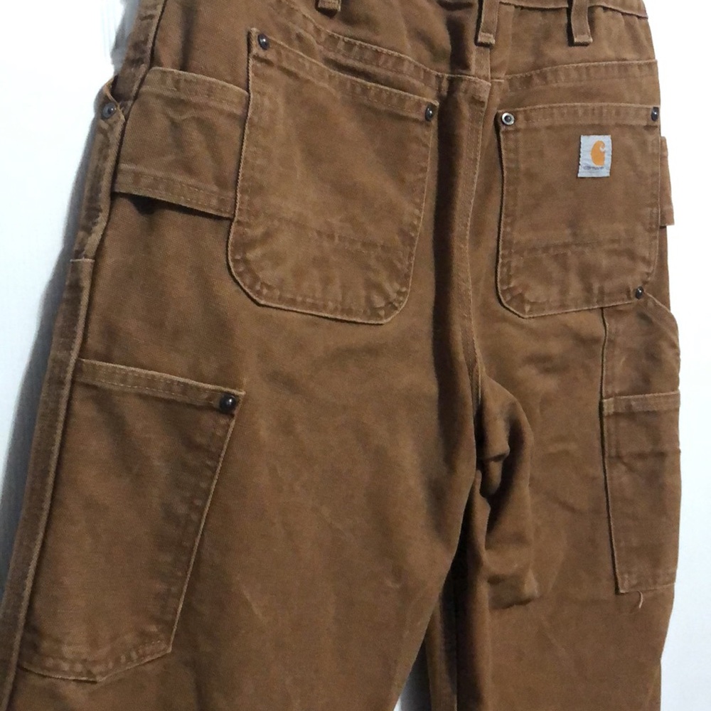 Straight leg loose work pants, double knee